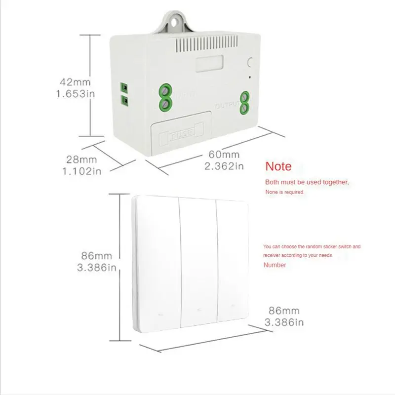 B21B Self-Pow Wall Light Wireless Switch Self-Powered Remote Control No Battery No Wire IP54 Waterproof Indoor Kinetic Switch