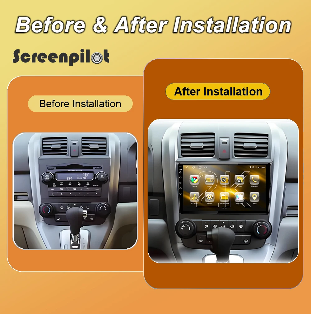 Android 16 Car Radio Stereo For Honda CR-V 3 RE CRV 2007 2008 2009 2010 2011 2K QLED Multimidia Player GPS Carplay Android Auto