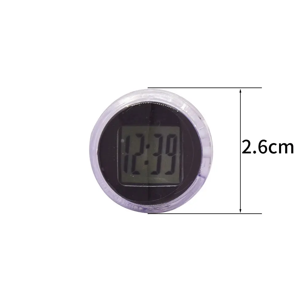 Universal Mini Motorcycle Watch Waterproof Handlebar Digital Clocks Stick-On Motorbike Mount Clear Dial Clock With Stopwatch