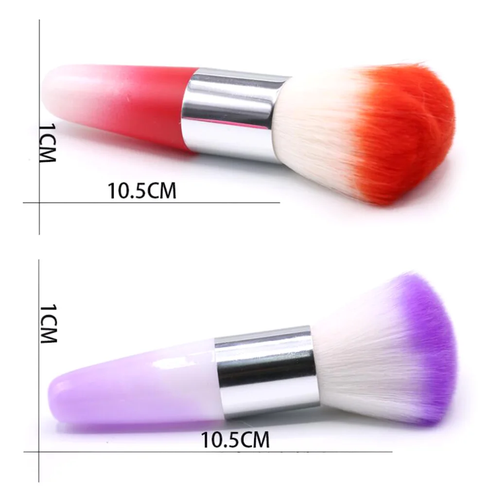2 個パウダーブラシメイクアップネイルアートダストクリーナーブラシアクリルネイルダスターツールポータブルサイズ混合色