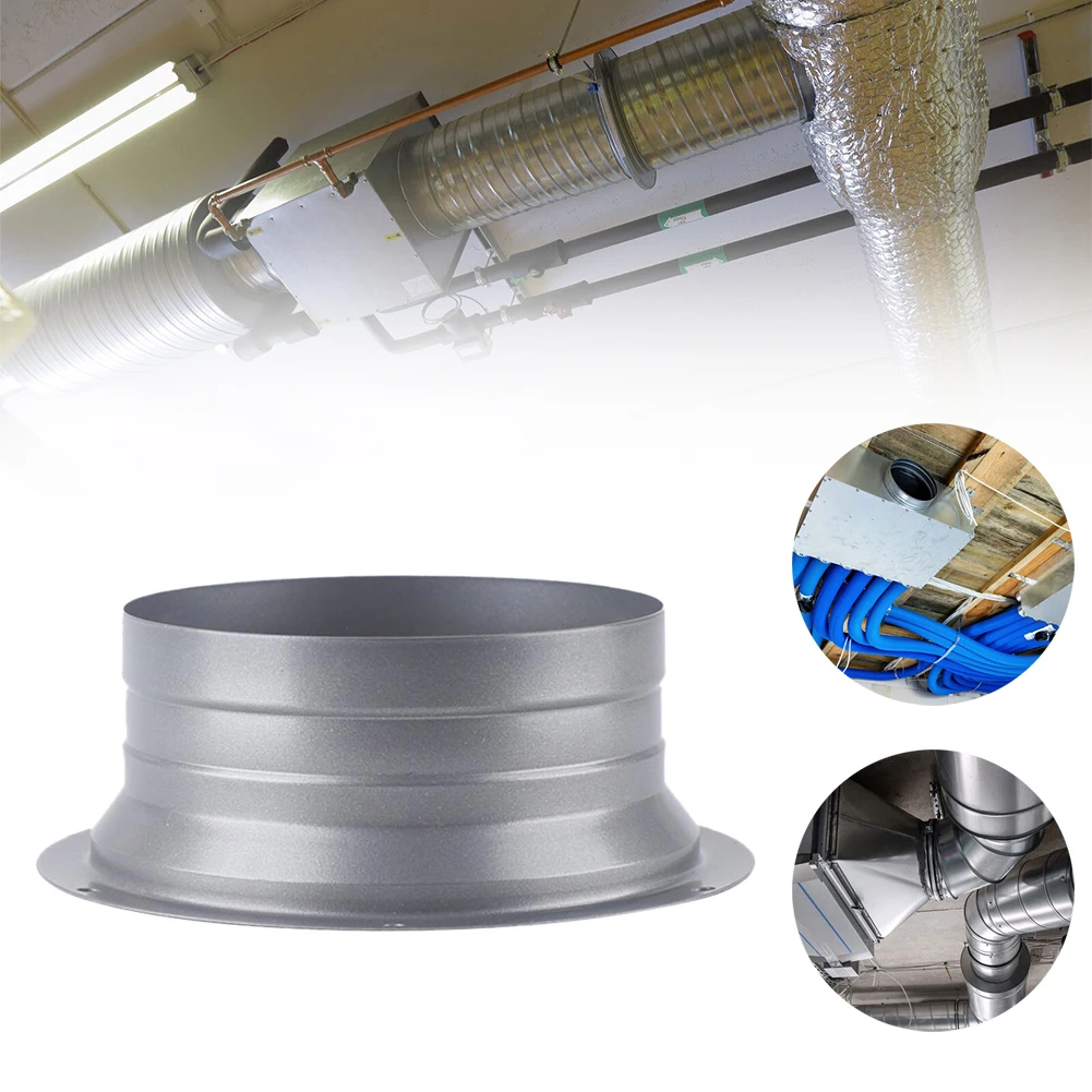 1pc Flange Connector Round Pipe Flange Metal Tube Adapter Air Ventilation Hose Connector Exhaust Air Ducting Connection Part Too