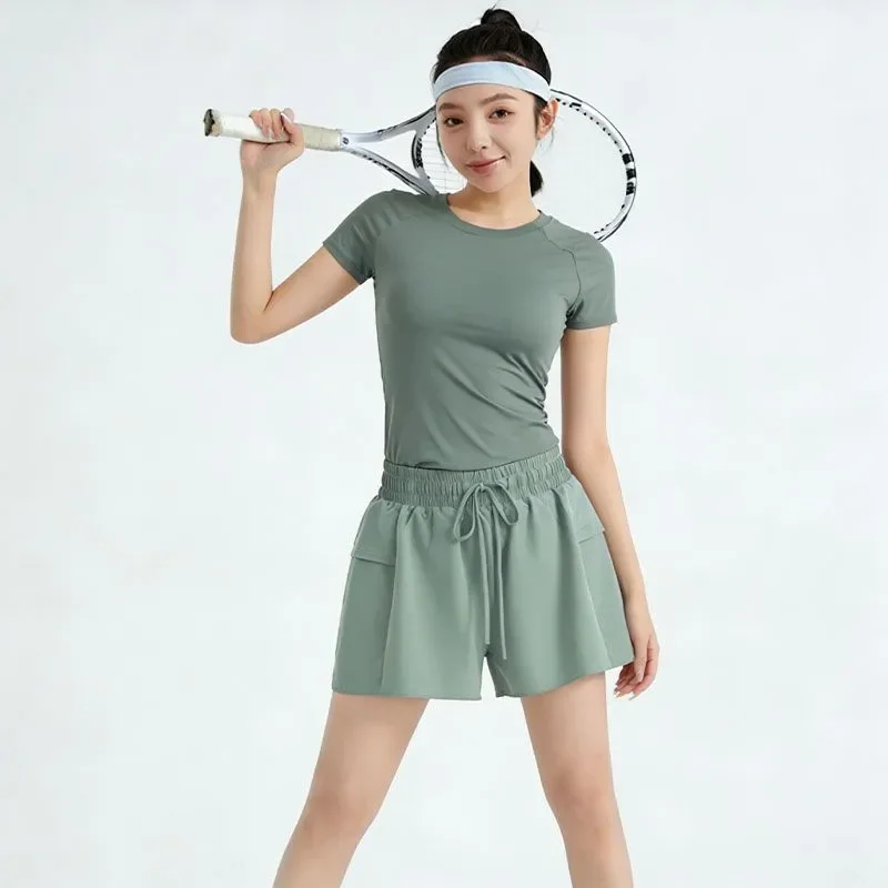 

Новая летняя спортивная футболка для фитнеса, быстросохнущая, для велоспорта и бега, тонкая, для йоги, женская, с коротким рукавом, Deportiva