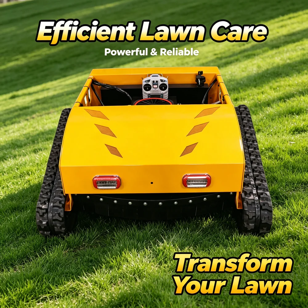 

Durable Action Remote Control Lawn Mower Customizable Product for Dense Brush Slopes Fast Tool for Yard Use