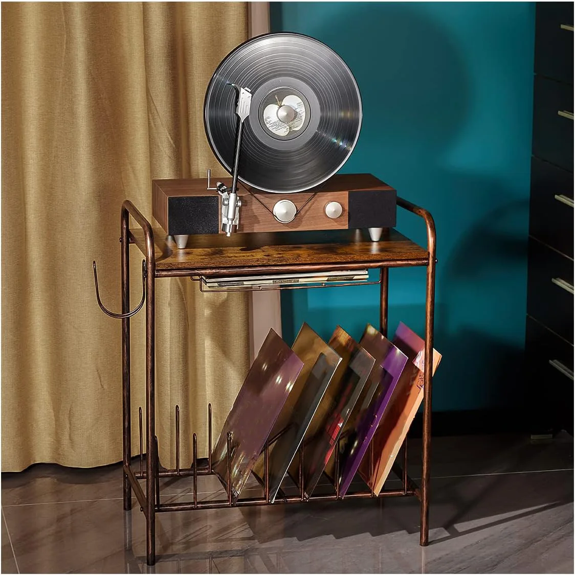

Record Player Stand,Turntable Stand,Record Player Table,Turntable Stand with Record Storage,Wooden Vinyl Record Stand,