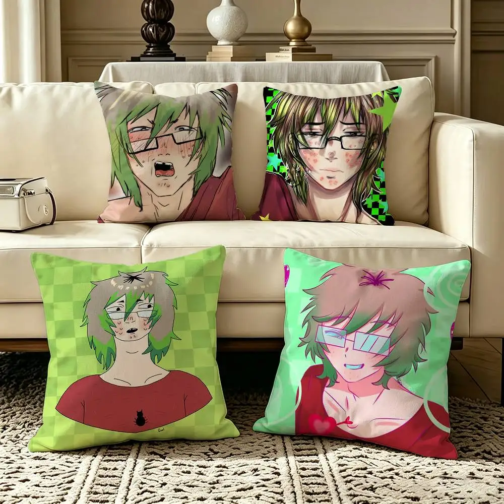 Oswaldo L-Looking  Pillow Case Square Double-Sided Sofa Cushion Cover Bedroom Bedside Pillow