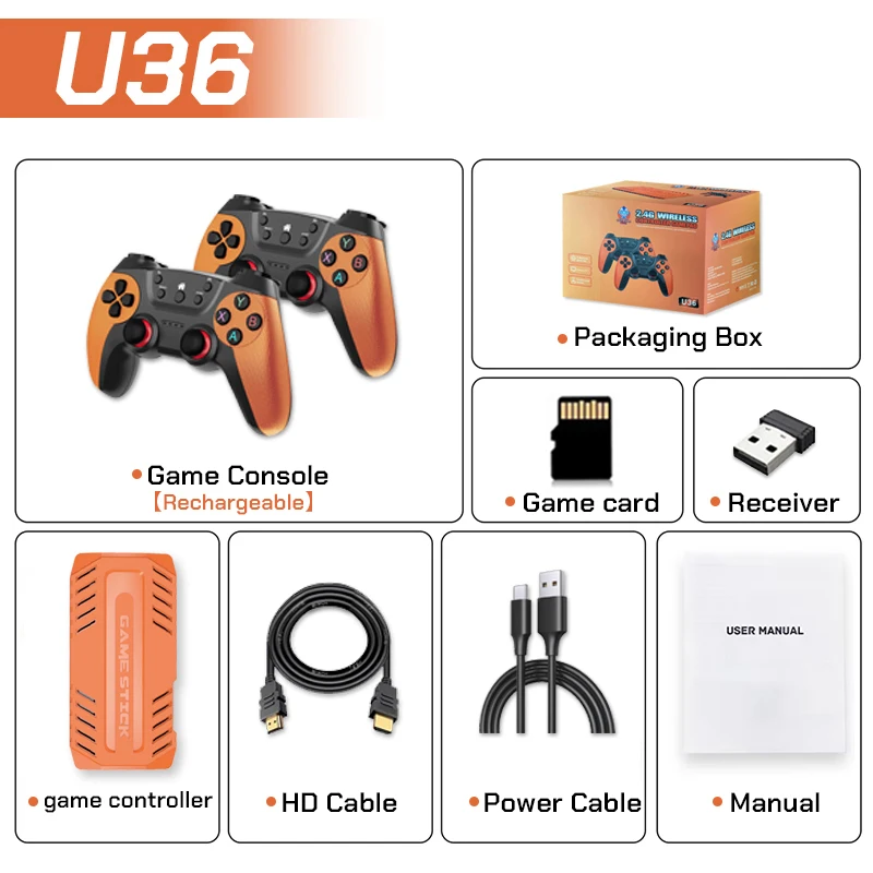 2026 New 128G X10 PRO GameStick 4K Video Game Console 3D Games Built-In 50K Games 40+ Emulators Retro Games Dual 2.4G Controller image 3