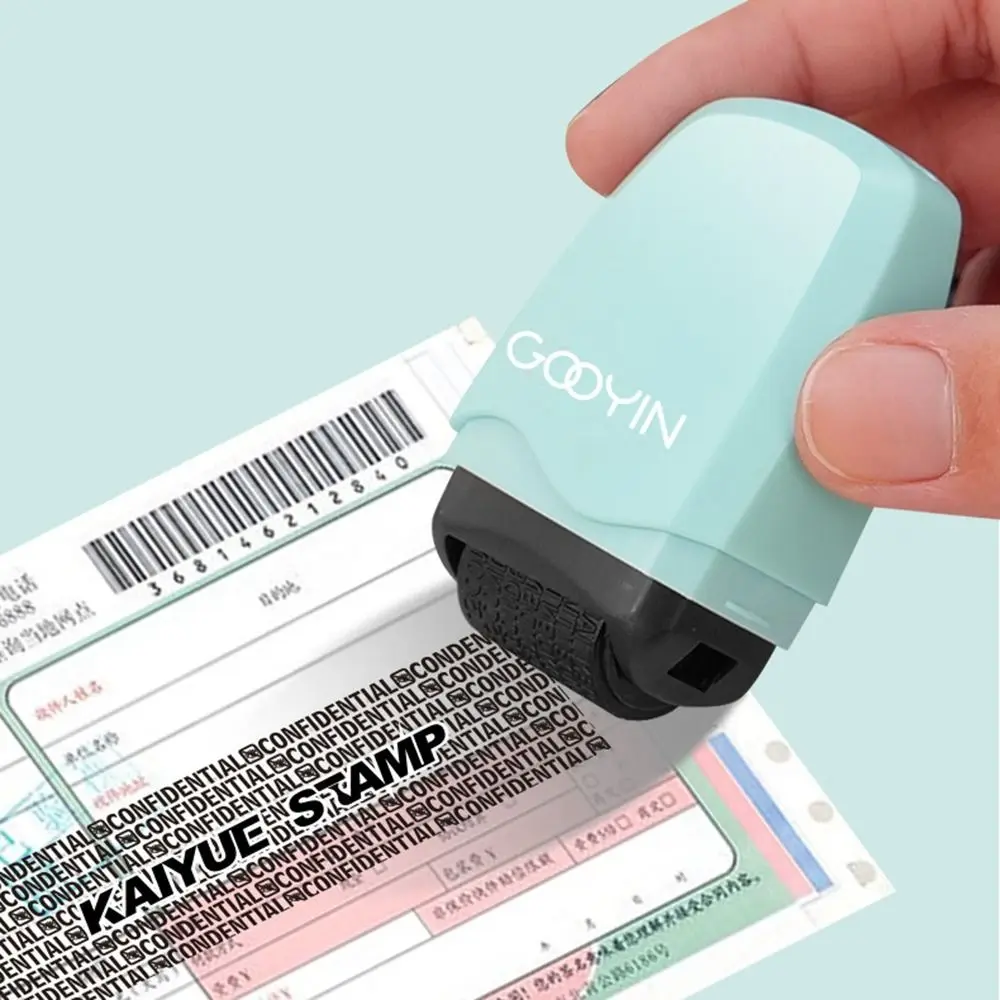 Portable Seal Applicator Confidential Stamp Identity Protection Roller Stamps Express Privacy Random Code Photosensitive Stamps