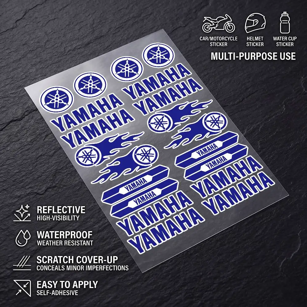 FOR YAHAMA All Purpose Reflective Waterproof Scratch Blocker Decal Car Bike Helmet Cup Refrigerator Decorative Stickers