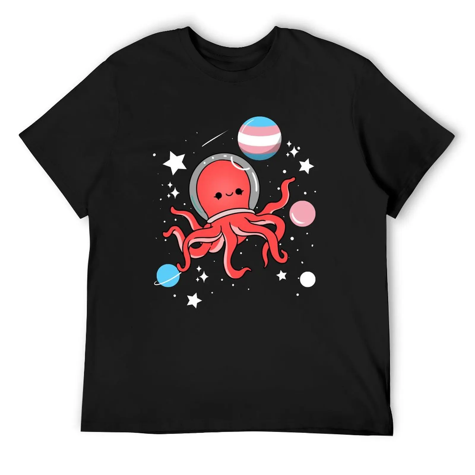 Octopus Astronaut Trans Pride T-Shirt vintage graphic tee graphic tee shirt T-shirts for men cotton