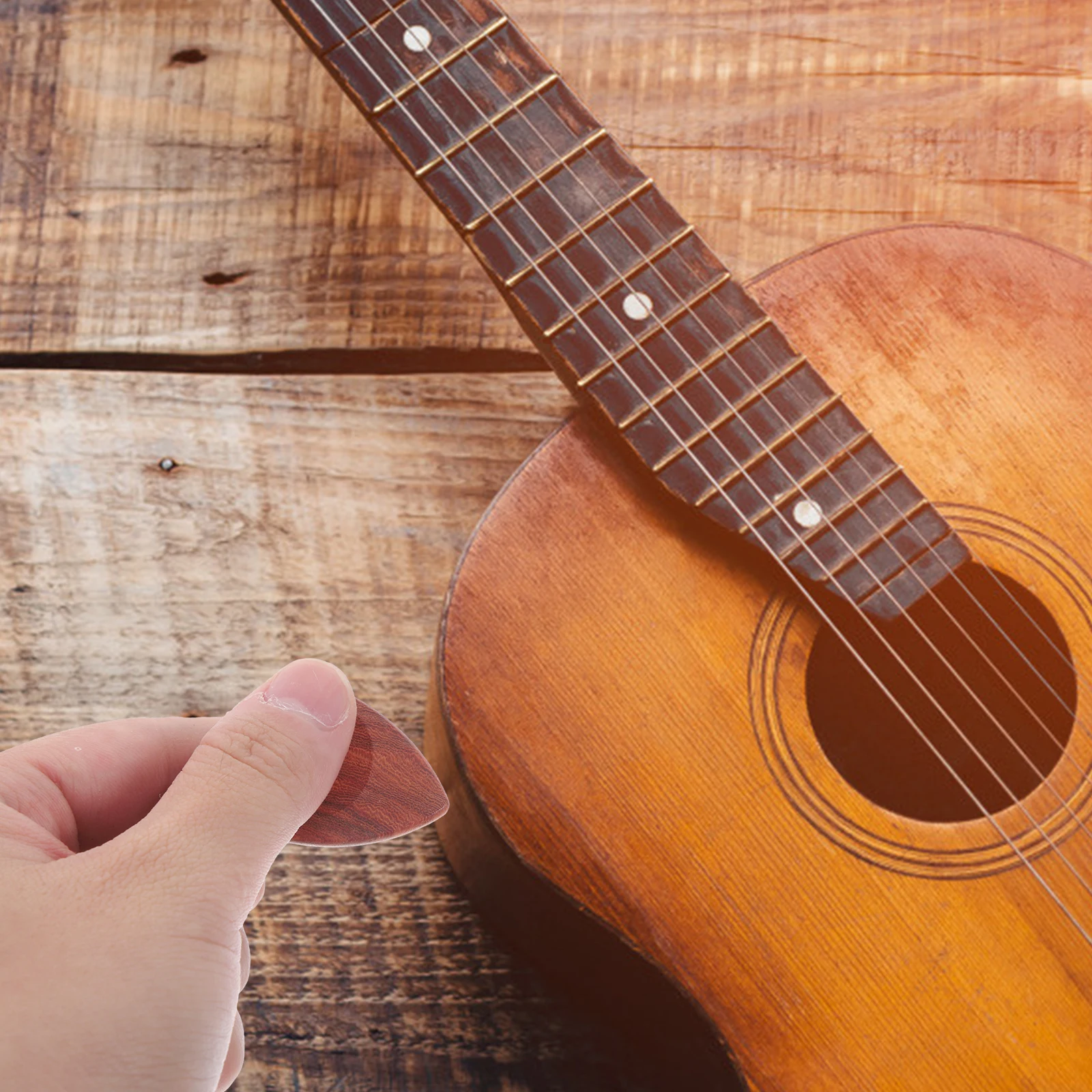 

1 set 1 Set Wooden Guitar Picks Kit Thick Triangle Plectrums For Acoustic Electric Guitar Ukulele Bass Bulk Accessories