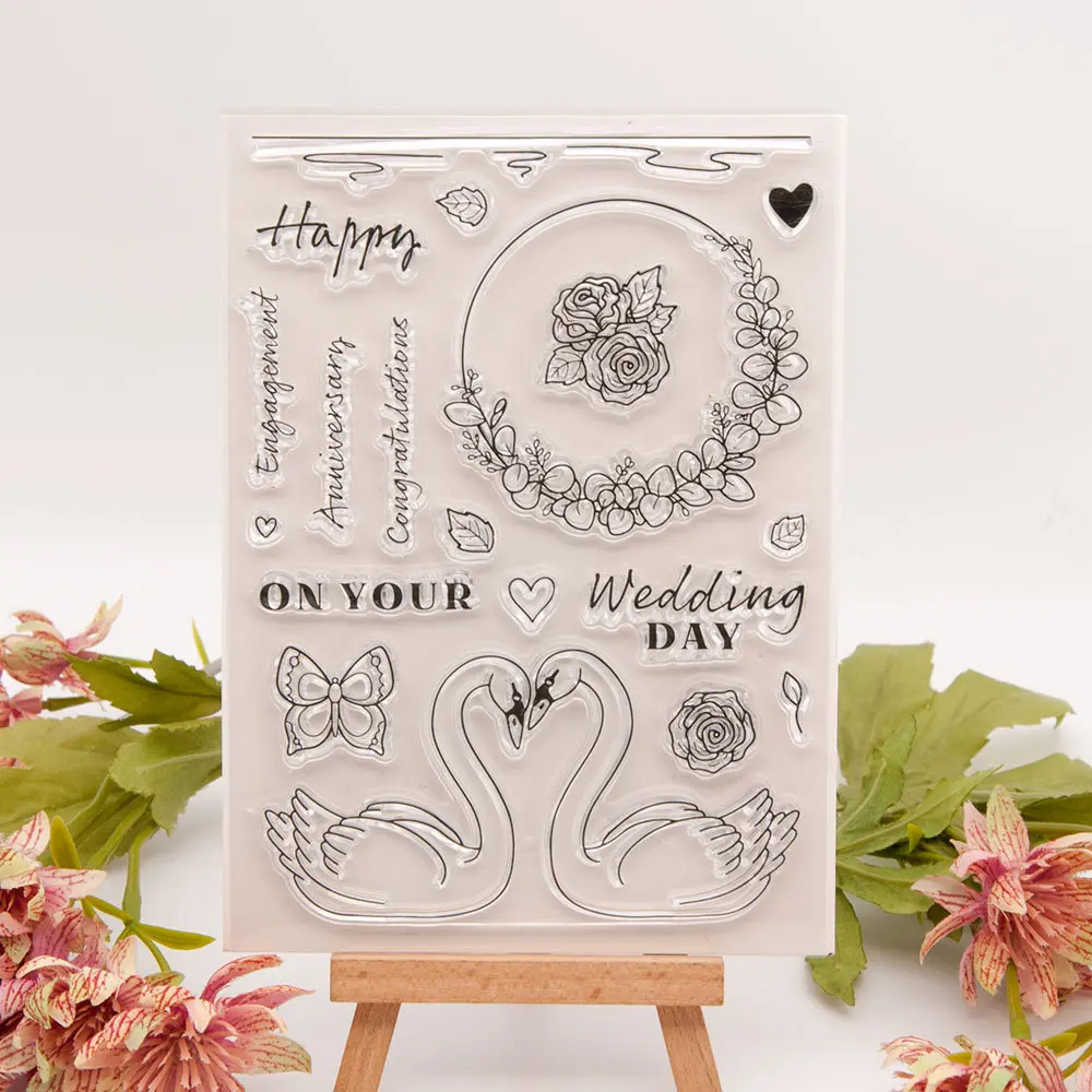 Love Swan Rubber Transparent Clear Stamps Wedding Day Card Making  Valentine's Scrapbooking Material Craft Supplies 2024 New