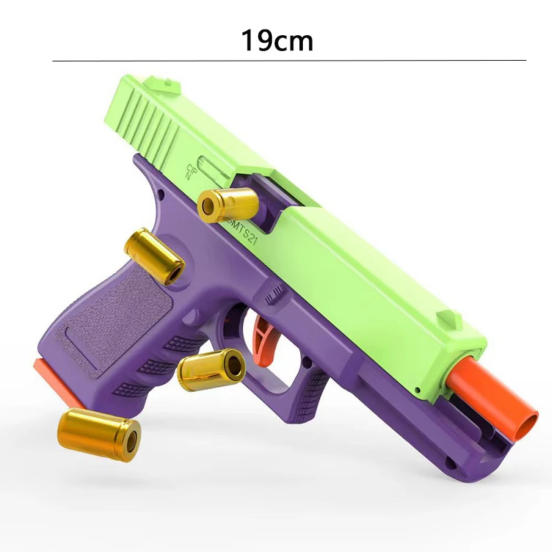 Pistola de juguete de bala suave para niños, modelo de plástico, carcasa de disparo continuo automático, eyección de Airsoft, pistola falsa, regalos de navidad