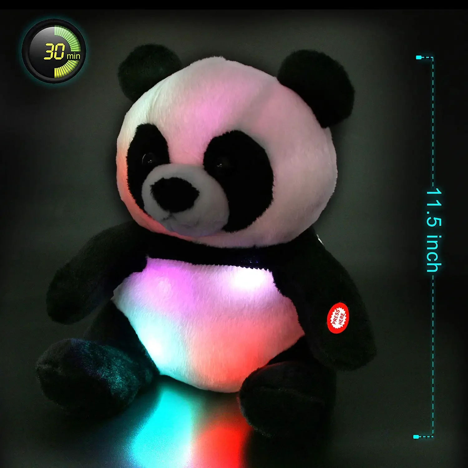 LED Panda Peluche Glow Soft Bear Peluche Illuminano al buio Compagno di famiglia con luci notturne Regalo per bambini Natale