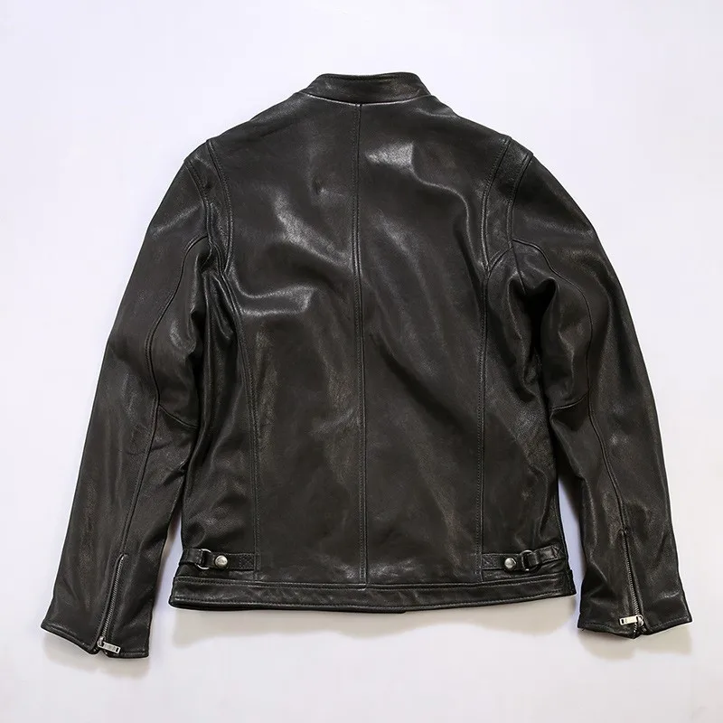 Stand-up collar casual mountain leather men's multi-pocket motorcycle