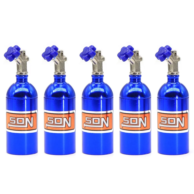 5X Simulated NOS Nitrogen Bottle For 1/10 RC Crawler Car TRX4 Defender Bronco RC4WD D90 D110 Axial Scx10 90046,Blue