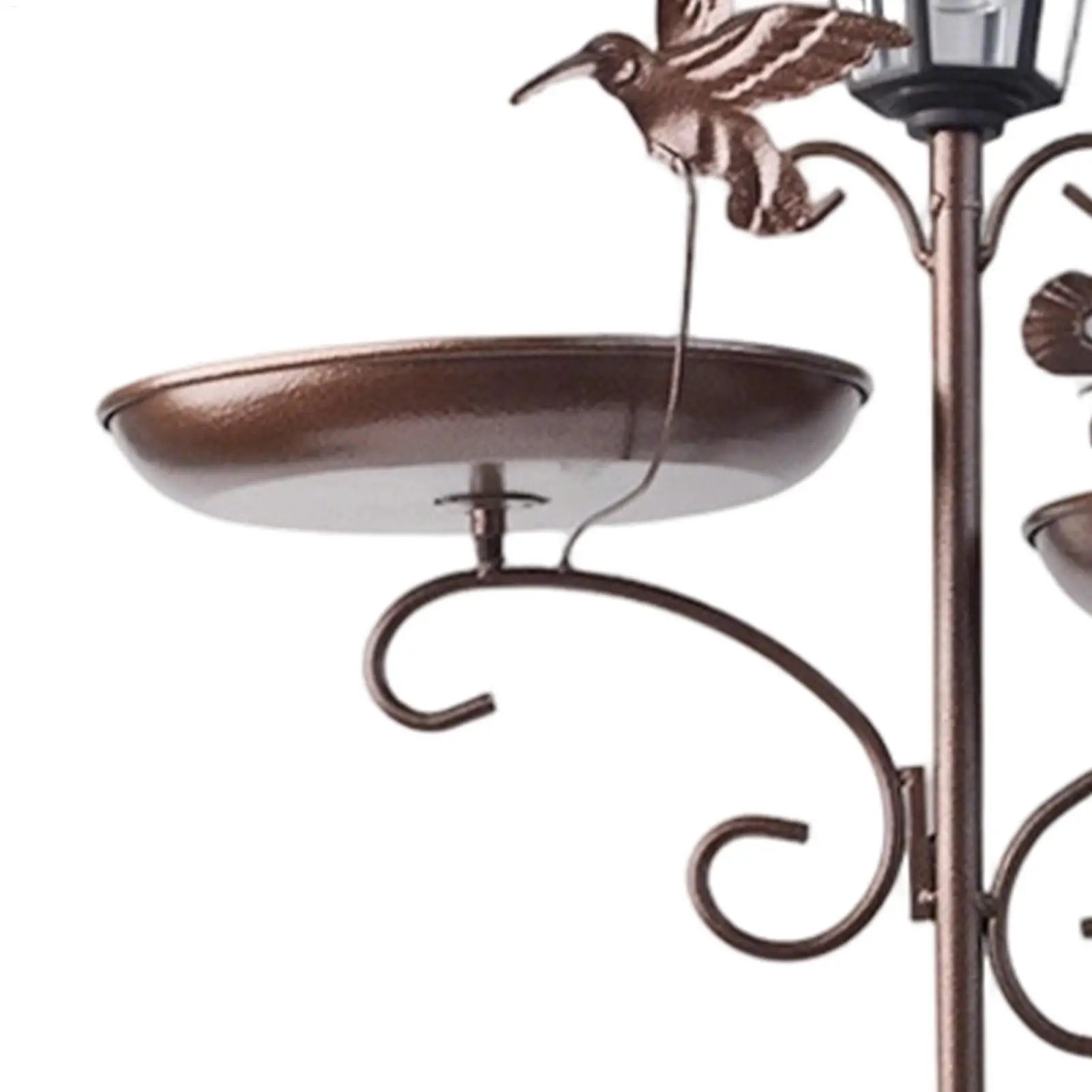 Standing Bird Bath Bird Feeding Bath Tray With LED Solar Light Large Capacity Hummingbird Feeder For Balcony Garden Patio
