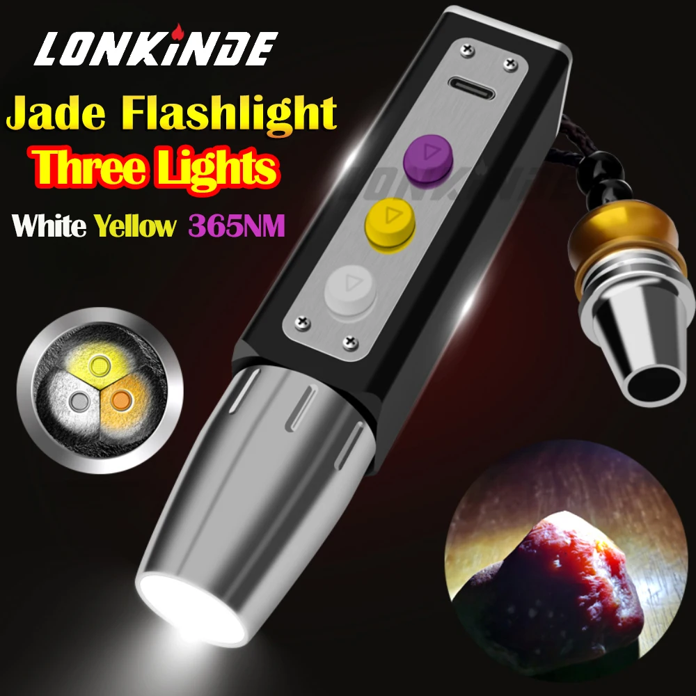 

Jade Identification Torch 3 IN 1 LEDs Light Sources Portable Dedicated UV Flashlight Ultraviolet Gemstones Jewelry amber Money