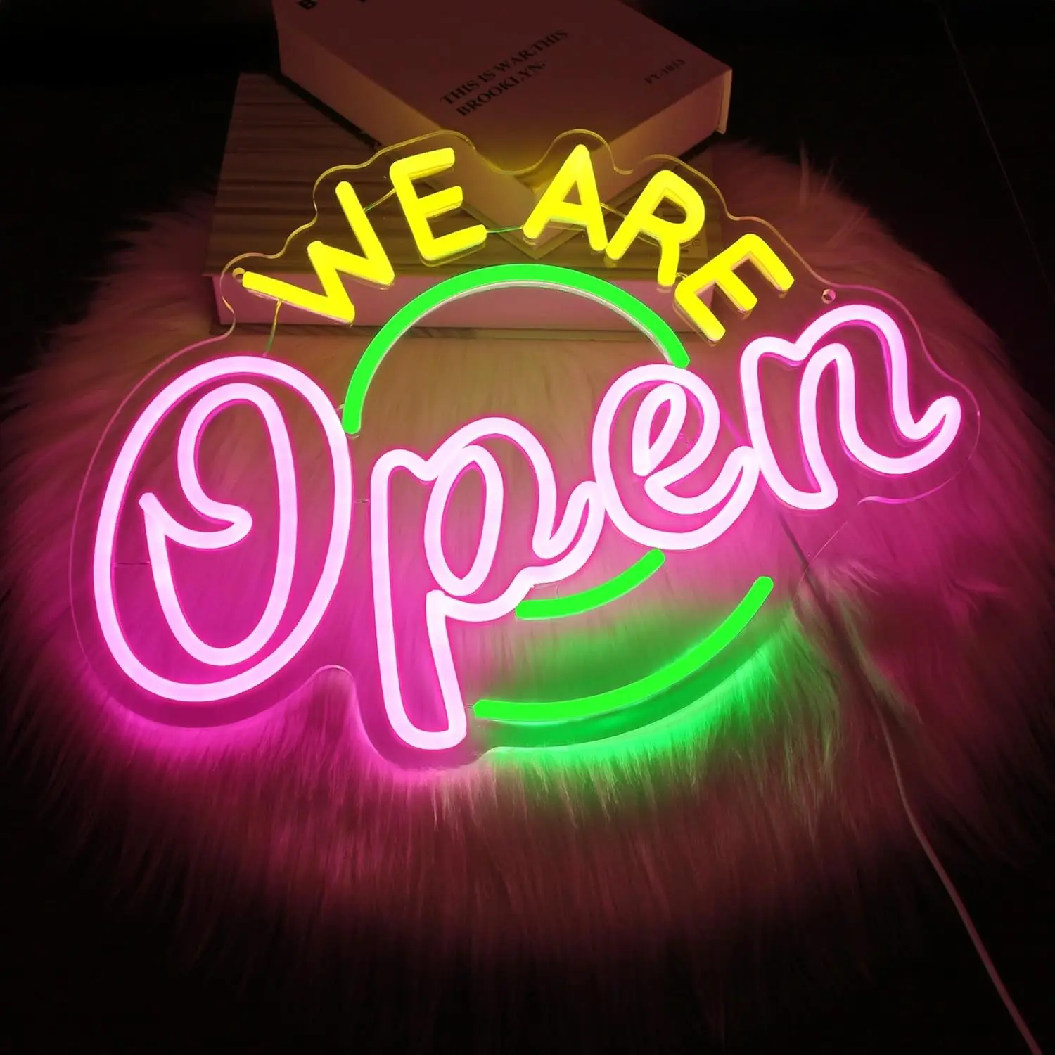 

Неоновая вывеска «We Are Open» с регулируемой яркостью, энергосберегающая светодиодная неоновая подсветка для магазина, бара, салона, кафе, супермаркета, клуба, отеля, бизнеса, декора стен