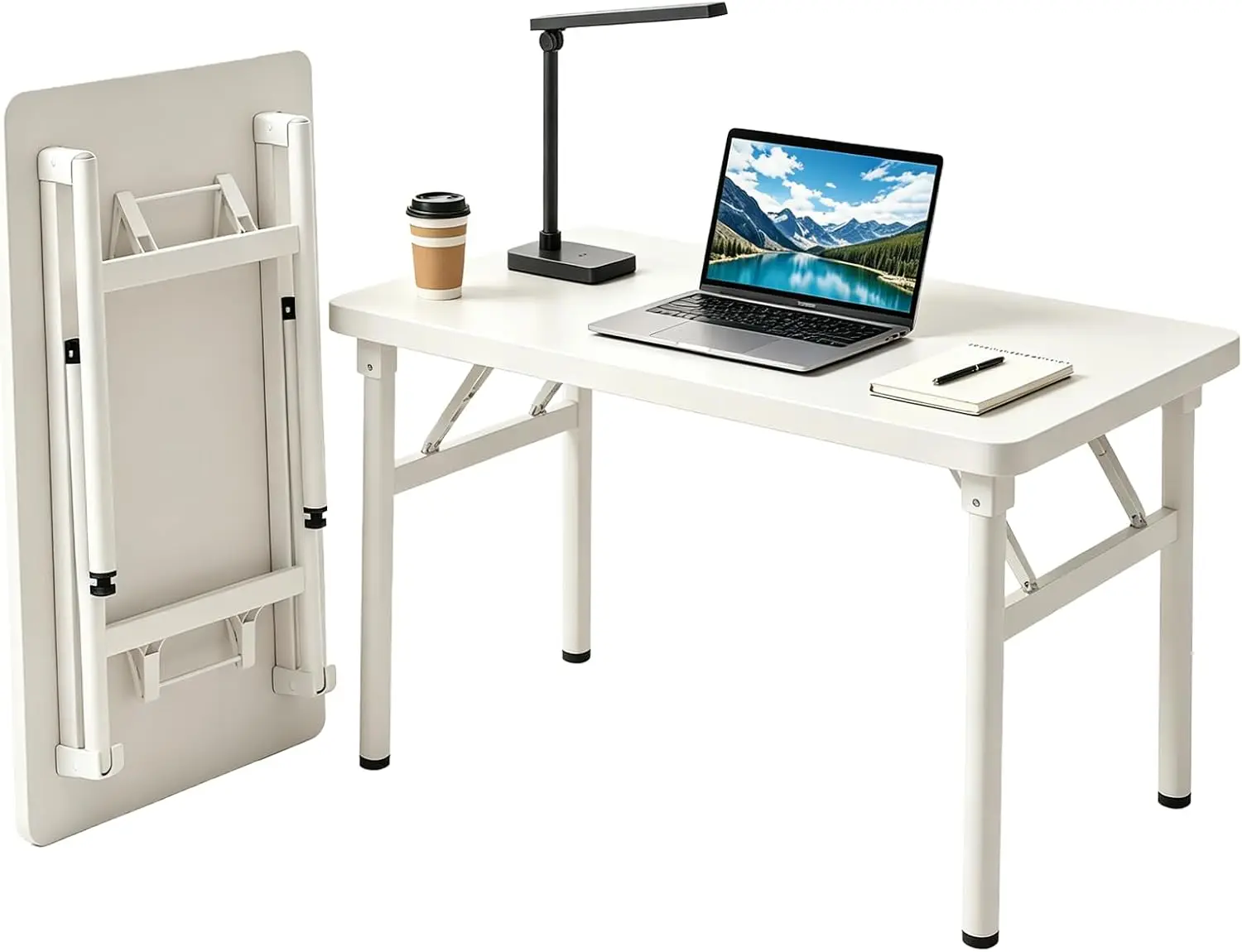 Small Folding Computer Desk - 39.4 Inch Foldable Small Spaces Compact Desk,No Assembly,Bedroom, Dorm and Apartment,Portable Stud