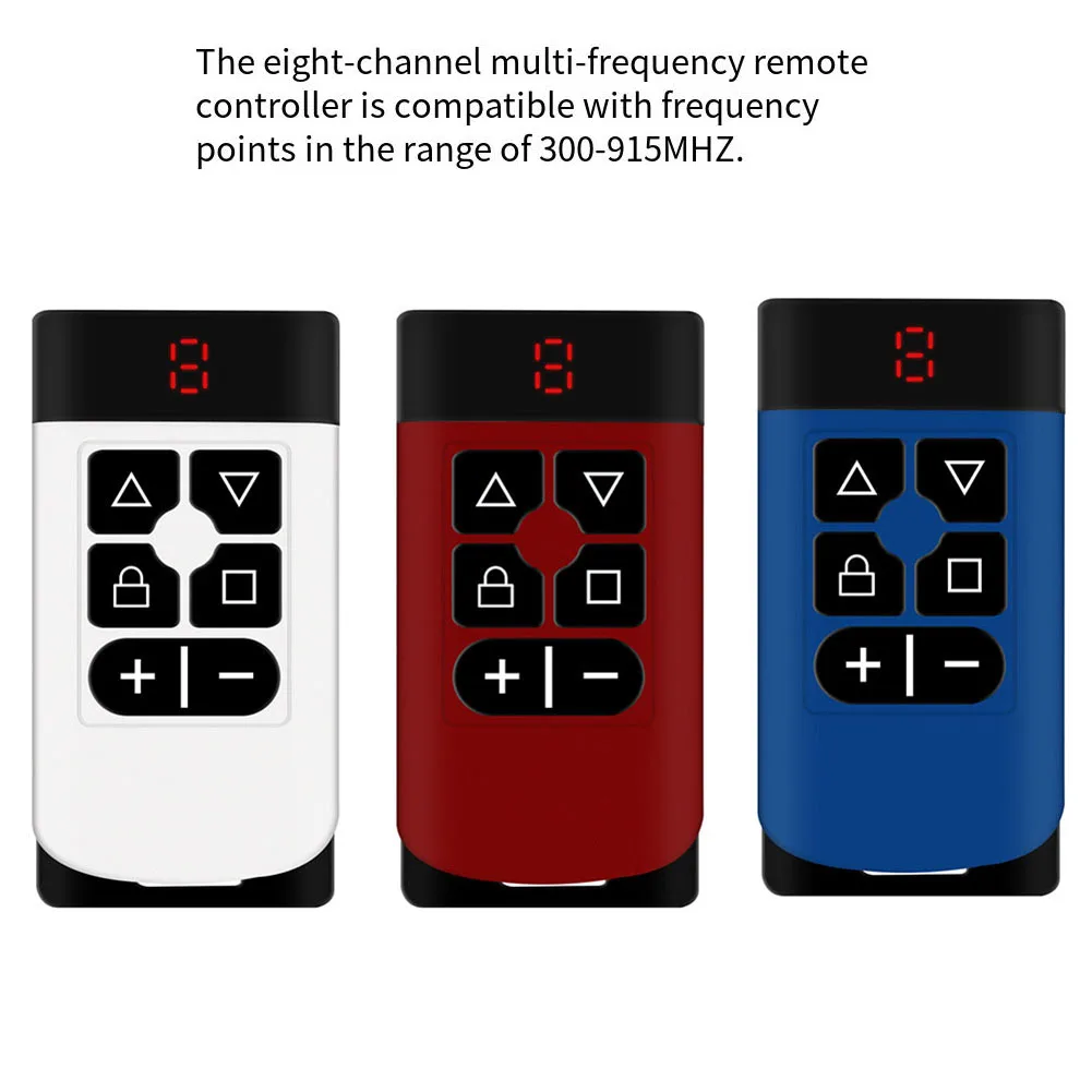 جهاز تحكم عن بعد متعدد التردد 8 في 1 300-915 ميجا هرتز لفتحة باب المرآب والبوابة مع تنسخ المفاتيح حتى ثمانية أجهزة تحكم عن بعد