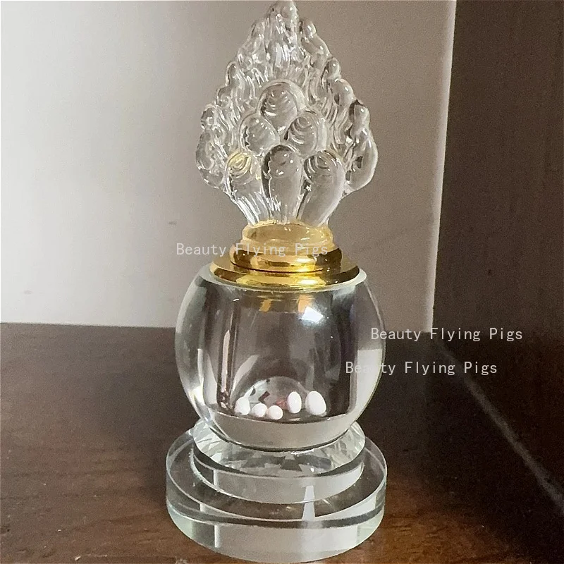 1pc Glass Relic Pagoda Buddhist Hall Decoration Ornaments Family, Temple Relic Pagoda Feng Shui Accessories Home Decoration