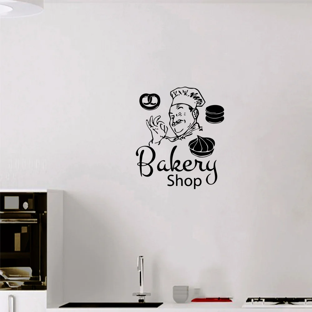 

1 pc hot sale bakery cooking welcome sign Wall Art Decal Wall Stickers Pvc Material vinyl Wall Stickers Waterproof Wallpaper