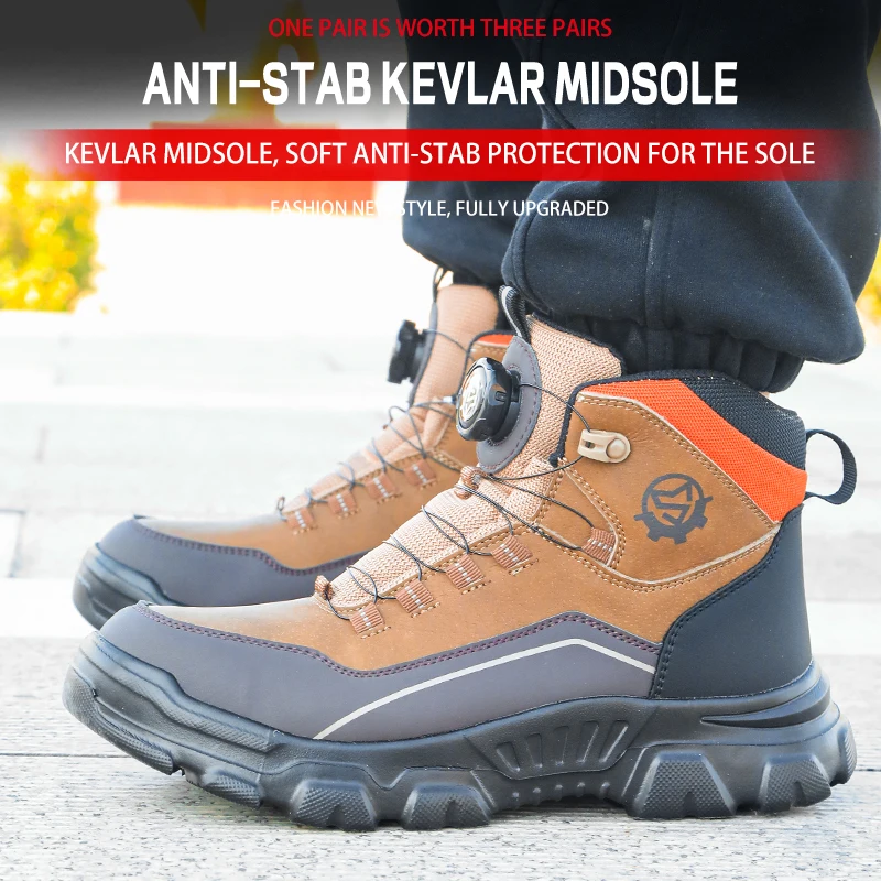 

Leisure and Fashion Knob Buckle Safety Shoes Protective Shoes Work Shoes Automotive Maintenance Gardening Woodworking