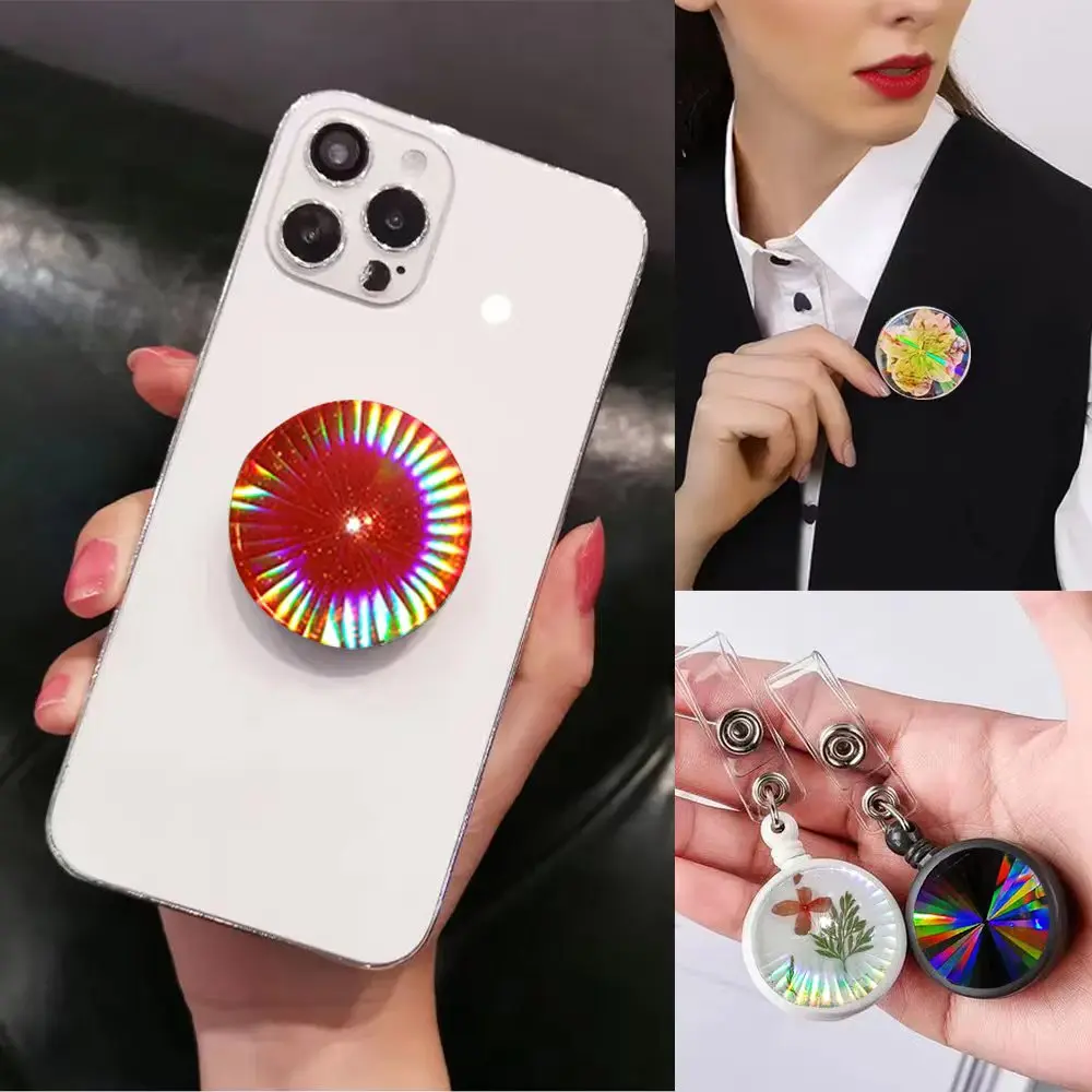 Holographic Light and Shadow Phone Stand Silicone Mold Decorative Sticker Grips Crystal Epoxy Resin Mold