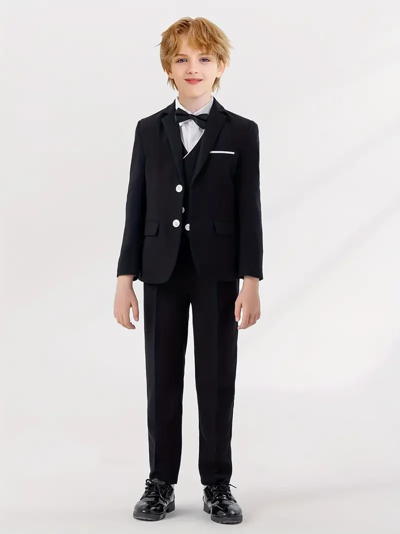 Boys Formal Wedding Suit Set Children's Graduation Party Piano Host Performance Suit Kids Birthday Photography Blazer Set