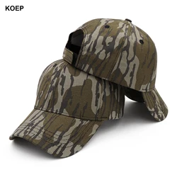 KOEP Outdoor Fishing Caps Jungle Bottomland Camouflage Baseball Cap Hunting Hat Cotton Dad Snapback Hats Bulrush Leaves KBMO9