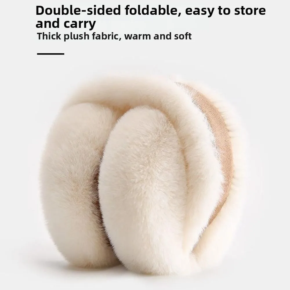 غطاء للأذنين دافئ محمول من جلد الغزال الناعم واقيات أذن قابلة للطي حماية من البرد غطاء أذن مضاد للتجمد في الهواء الطلق #2