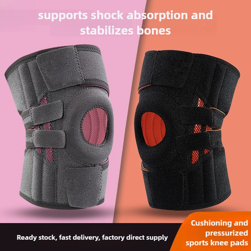 Meniscus Sports Knee Brace, Silicone Shock-Absorbing, Patella Stabilizing Knee Support with Adjustable Velcro Straps