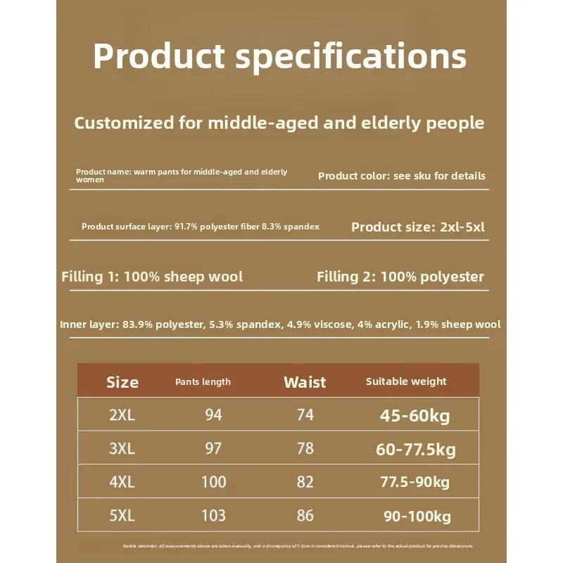 الشتاء السراويل الحرارية كبار النساء صوف مبطن سميكة الدافئة عالية الخصر البطن التحكم طماق الطقس البارد حماية الحرارة زائد #2
