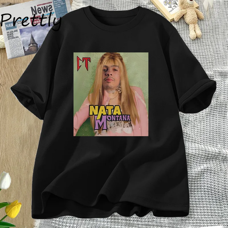 Natanael Cano Nata Montana T-shirt cotton short sleeve Pop Singer Merch graphis tees Women Men rapper tshirt Streetwear Clothes