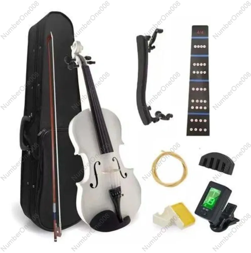 Weiße Violine, schwarzes Violinset