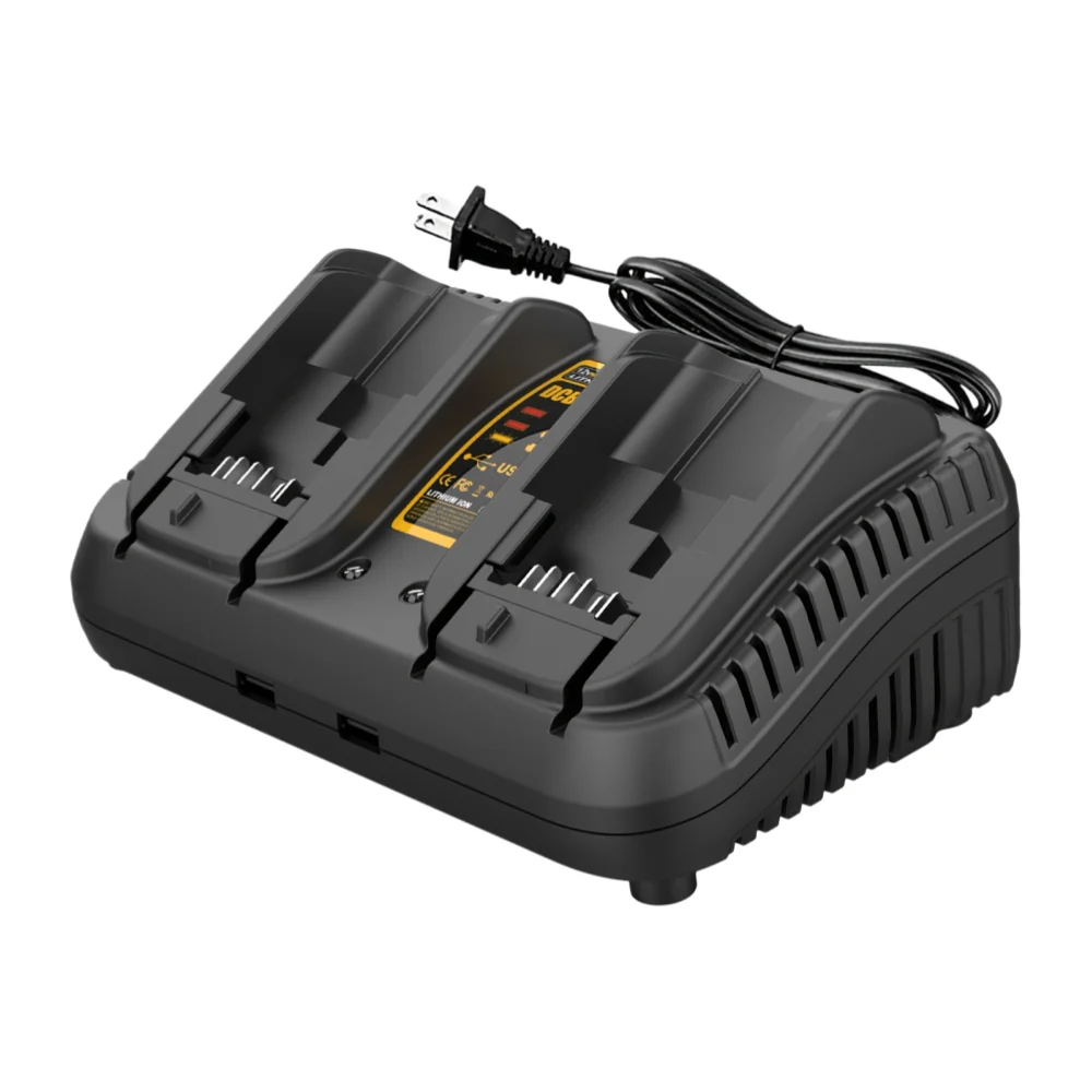 Dual-Port Fast Battery Charger Is a Replacement for Dewalt 12/20V Max Charger DCB102 Compatible with 12V/20V Max Lithium Battery
