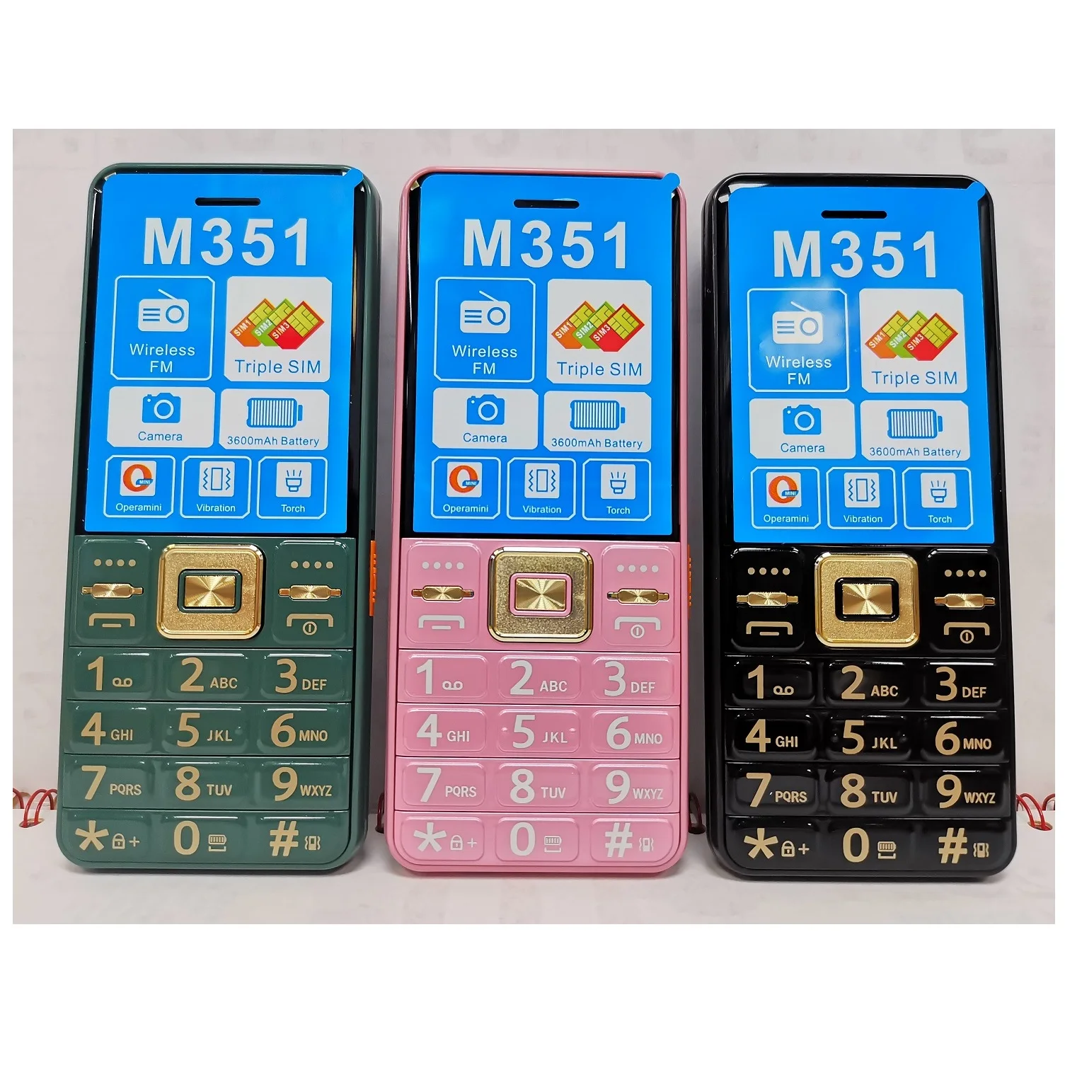 Mafam M351 Low Price Triple SIM Slots Mobile Phone 1.8" Large Display Loud Voice Strong Torch Speed Dial Phone For The Elderly