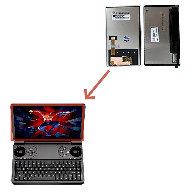 Original New For GPD Win mini LCD Display With Touch Screen Digitizer Assembly For GPD Win mini Screen Accessories Replacement