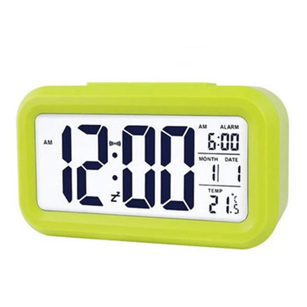 Electronics Mini Music Digital Alarm Clock Temperature Electronic LED Clock Backlit Doze Silent Calendar Desktop Wall Clocks