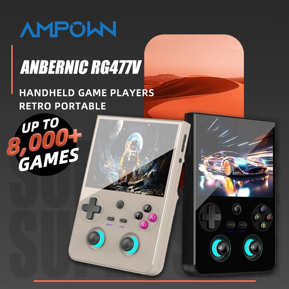 

Портативная игровая консоль AMPOWN Anbernic RG477V, 4,7-дюймовый LTPS-экран, 120 Гц, Android 14, портативный ретро-видеоигровой плеер, AI WIFI