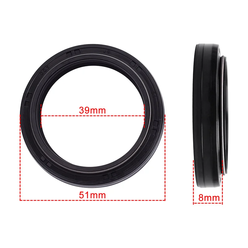 39x51x8/11 39mm Front Fork Oil Seal & Dust Wiper Kit for Suzuki DR125 DR200 DR600 RG125 RG200 Sherco ST 125 250 300 Trial Fork
