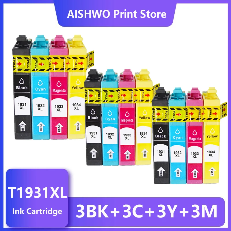 Asw Compatibel Inktpatronen Voor Epson T1931 T1932 T1933 T1934 Workforce WF-2521 WF-2531NF WF-2541 Inkjet Printers