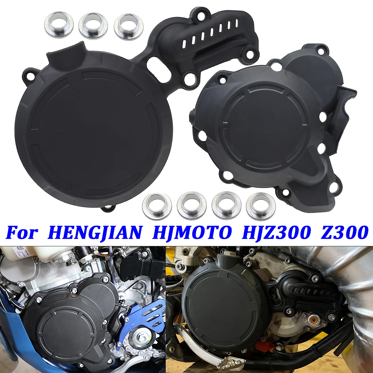 Motorcycle Clutch Guard Water Pump Cover Engine Ignition protection cover For HENGJIAN HJMOTO HJZ300 Z300 Dirt Bike Refit Parts