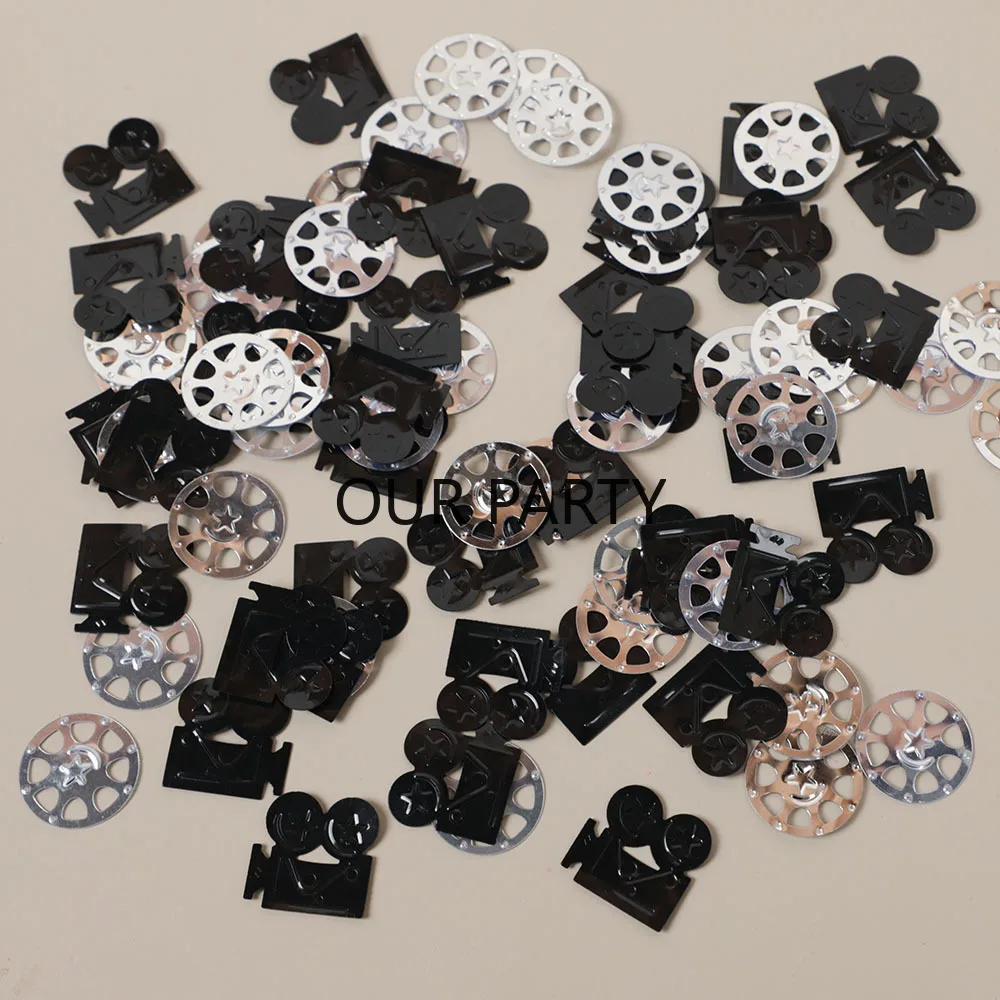15g/bag Cinema Festival Theme Sequin Confetti Camera Film Table Scatter for Movie Night Birthday Party Decoration