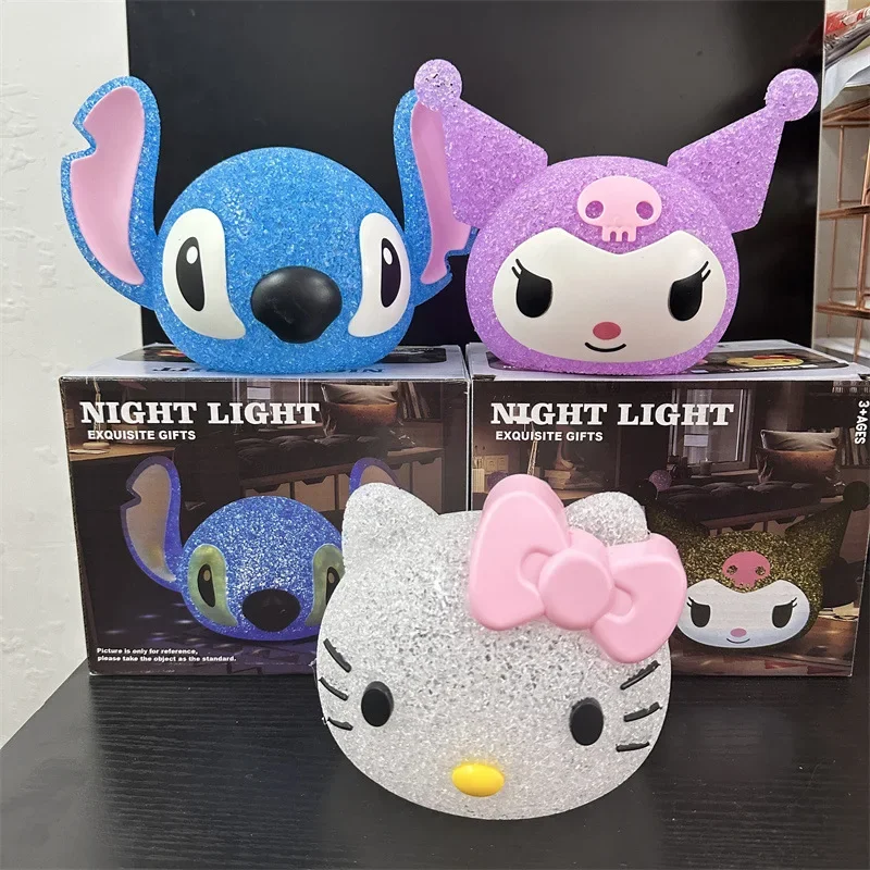 

Sanrio Disney Stitch Kuromi KT Cat Particle Projection Nightlight Anime Figure Star Lamp Children Friend Creative Christmas Gift