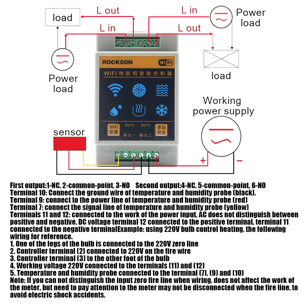 220V Tuya WIFI Smart Thermostat Temperature And Humidity Controller Digital Boiler Heating Cooling Timer Alarm Switch Life App