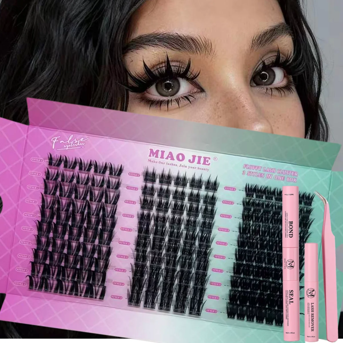 MAIOJIE Wimpern-Cluster Wimpernverlängerungen DIY Einzelne Künstliche Wimpern Auffällige Serie Wispy Lash Tray zur Selbstapplikation