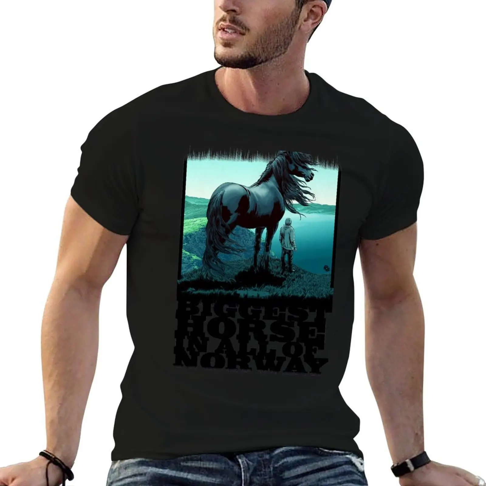 

TOFOP - The Biggest Horse in ALL of Norway T-Shirt cotton t shirt man t shirts with prints t shirt man plain T-shirt