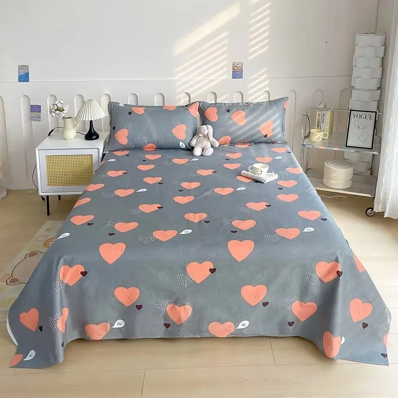 Skin-friendly Bed Sheet High Quality Bedroom Printed BedCover Double Queen Size Bed Sheet Soft Home Bed Linen Sheets Home Decor