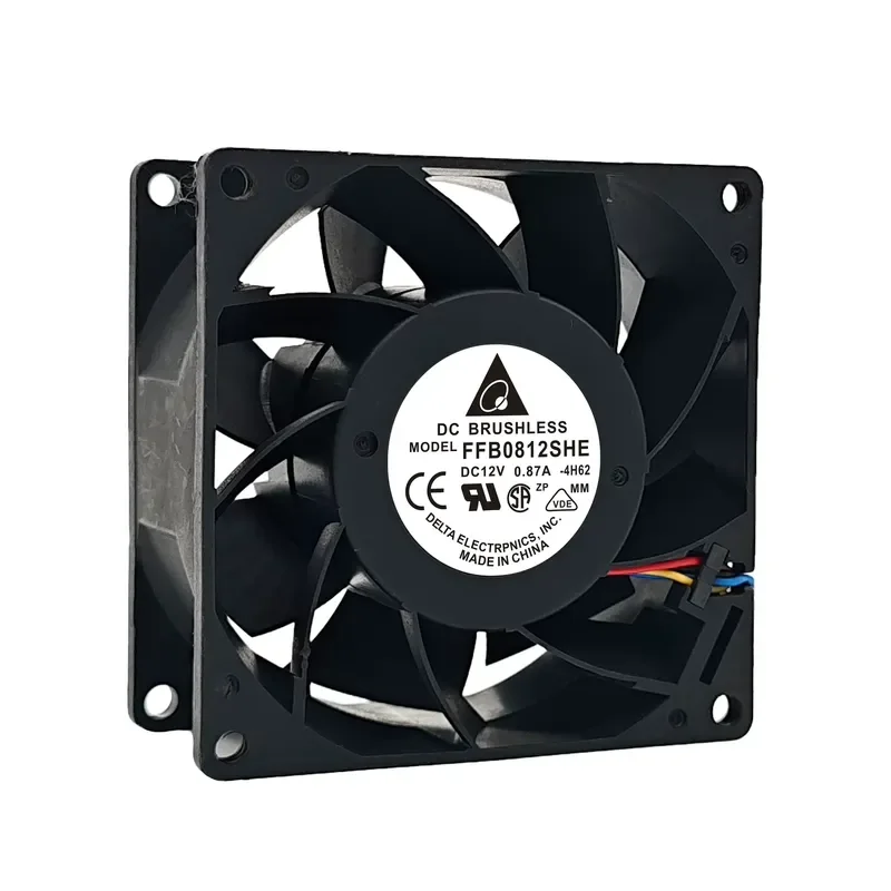 Original Delta FFB0812SHE 12V 0.87A 80mm 8038 4-Wire PWM Dual Ball Bearing High-Performance Cooling Fan for Computers
